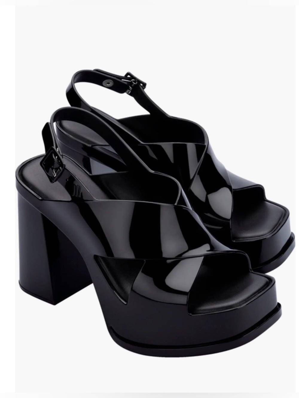 NWT Melissa Dance Slingback Platform Sandal in Black - Picture 2 of 14
